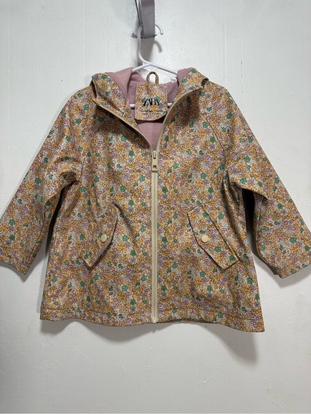 Zara Kids Floral Rain Jacket Girl’s Sz 3/4